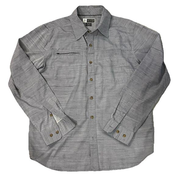 Exofficio Gray Long Sleeve INSECT SHIELD BugsAway Hiking Shirt M Medium EUC - Picture 4 of 4